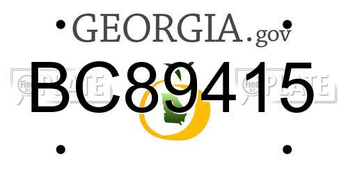 BC89415 Georgia License Plate
