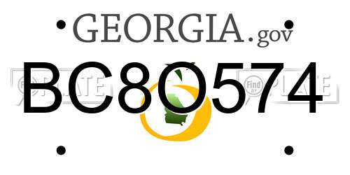 BC8O574 Georgia License Plate