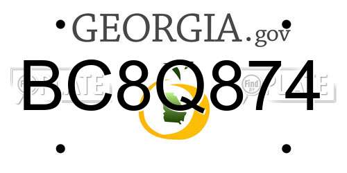 BC8Q874 Georgia License Plate