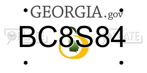 BC8S84 Georgia License Plate