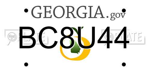 BC8U44 Georgia License Plate