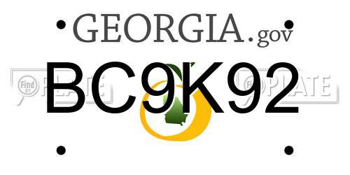 BC9K92 Georgia License Plate