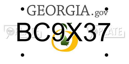 BC9X37 Georgia License Plate