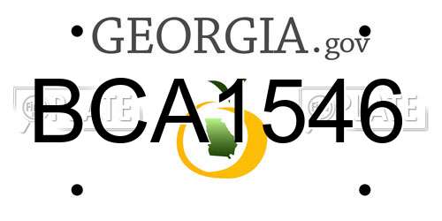 BCA1546 Georgia License Plate
