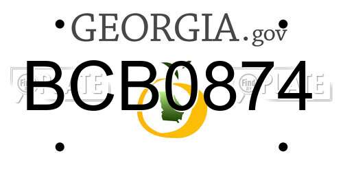 BCB0874 Georgia License Plate