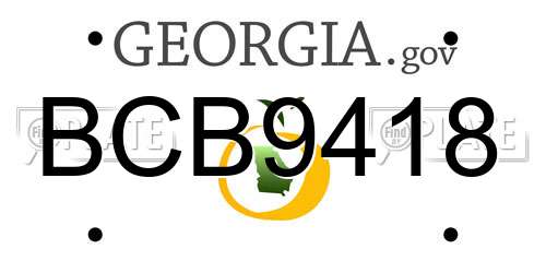 BCB9418 Georgia License Plate