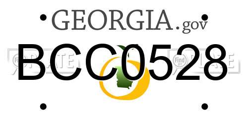 BCC0528 Georgia License Plate