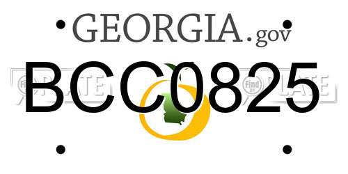 BCC0825 Georgia License Plate