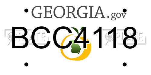 BCC4118 Georgia License Plate