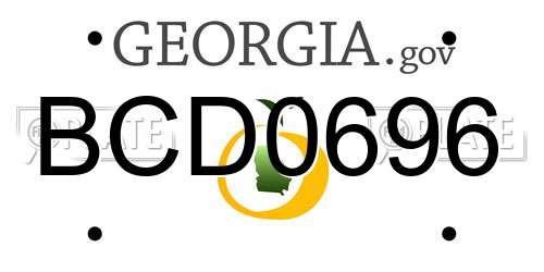 BCD0696 Georgia License Plate