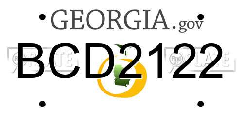 BCD2122 Georgia License Plate