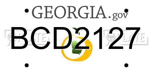 BCD2127 Georgia License Plate