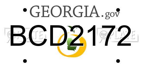BCD2172 Georgia License Plate