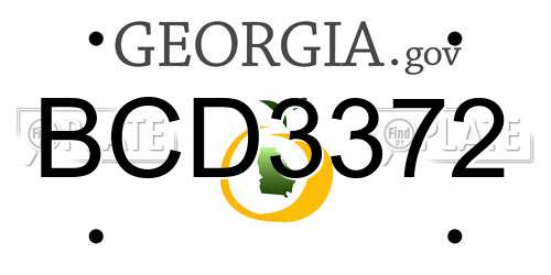 BCD3372 Georgia License Plate