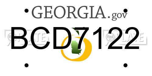 BCD7122 Georgia License Plate