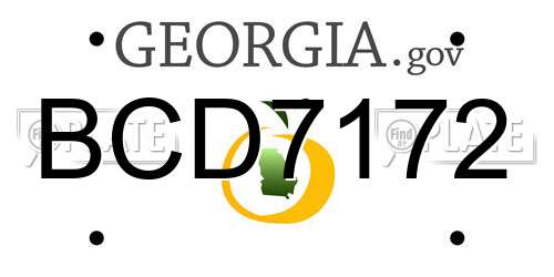 BCD7172 Georgia License Plate