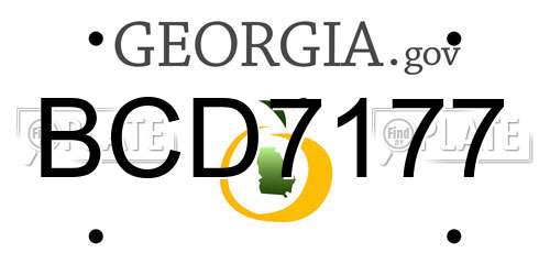 BCD7177 Georgia License Plate