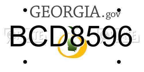 BCD8596 Georgia License Plate