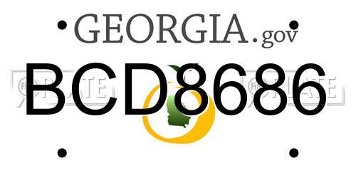BCD8686 Georgia License Plate