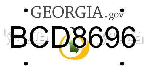 BCD8696 Georgia License Plate