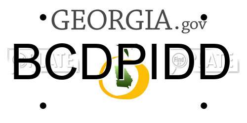 BCDPIDD Georgia License Plate