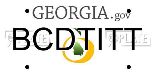 BCDTITT Georgia License Plate