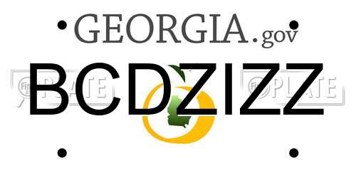 BCDZIZZ Georgia License Plate