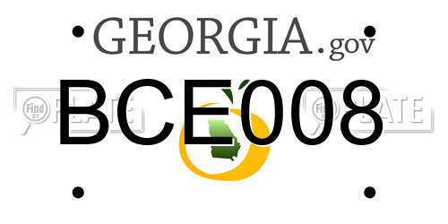 BCE008 Georgia License Plate
