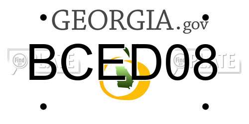 BCED08 Georgia License Plate