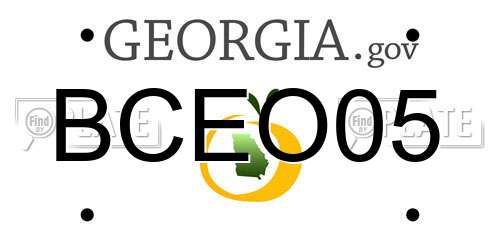 BCEO05 Georgia License Plate