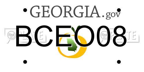 BCEO08 Georgia License Plate