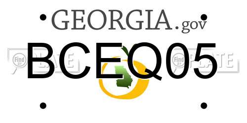 BCEQ05 Georgia License Plate