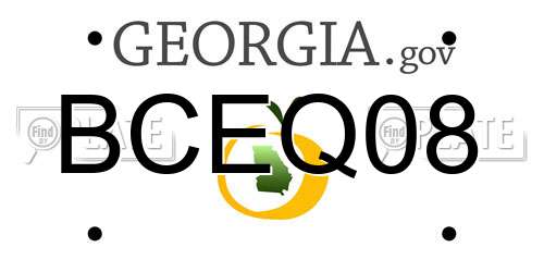 BCEQ08 Georgia License Plate