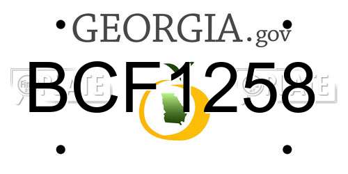 BCF1258 Georgia License Plate