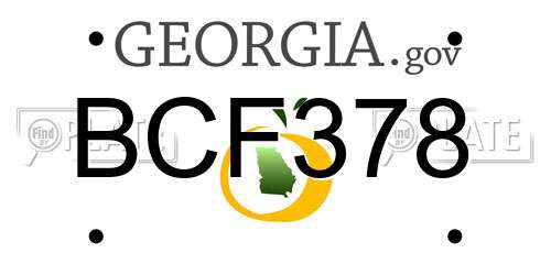BCF378 Georgia License Plate