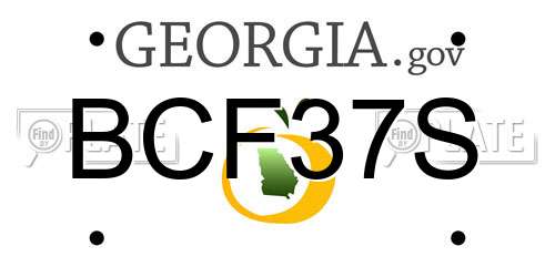 BCF37S Georgia License Plate