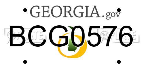 BCG0576 Georgia License Plate