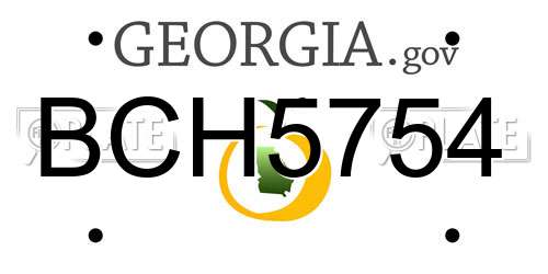 BCH5754 Georgia License Plate