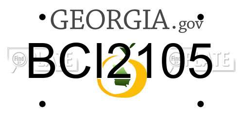 BCI2105 Georgia License Plate