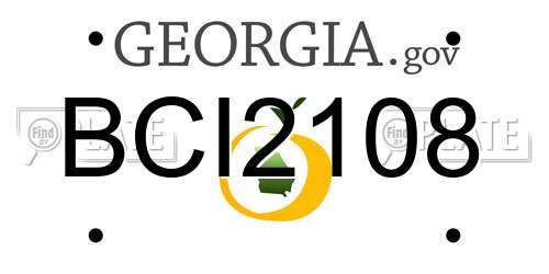 BCI2108 Georgia License Plate