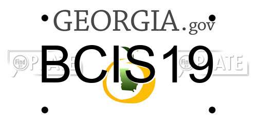 BCIS19 Georgia License Plate