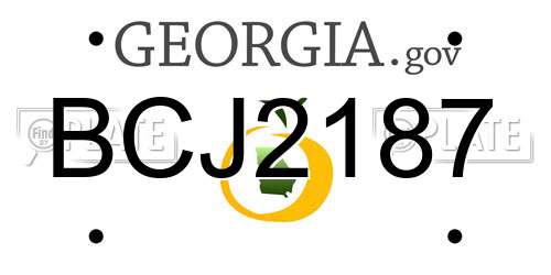 BCJ2187 Georgia License Plate
