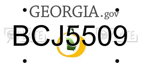 BCJ5509 Georgia License Plate