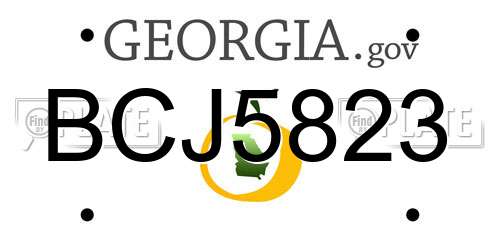 BCJ5823 Georgia License Plate