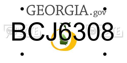 BCJ6308 Georgia License Plate