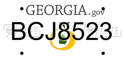 BCJ8523 Georgia License Plate