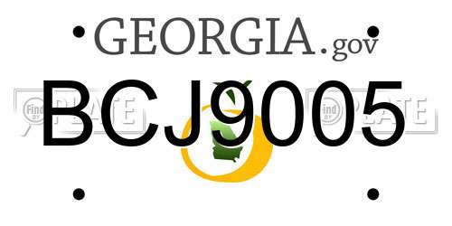 BCJ9005 Georgia License Plate