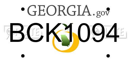 BCK1094 Georgia License Plate