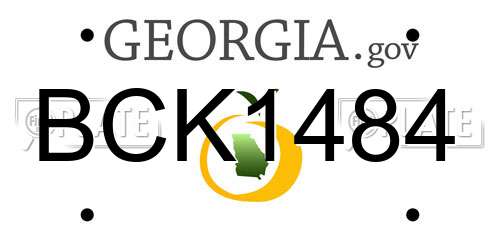 BCK1484 Georgia License Plate