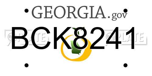 BCK8241 Georgia License Plate